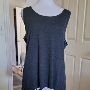 Tempo Paris Charcoal Gray Sleeveless Top Size Large